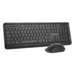 Wireless keyboard and mouse Black with batteries